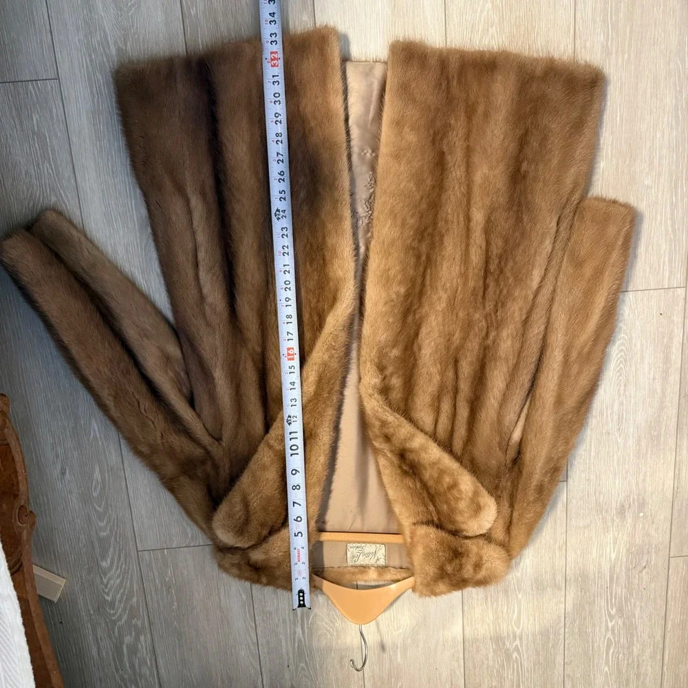 Vintage 1940s 1950s Brown Fur Coat - Picture 8 of 12